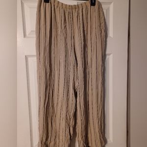 Striped khaki linen pants